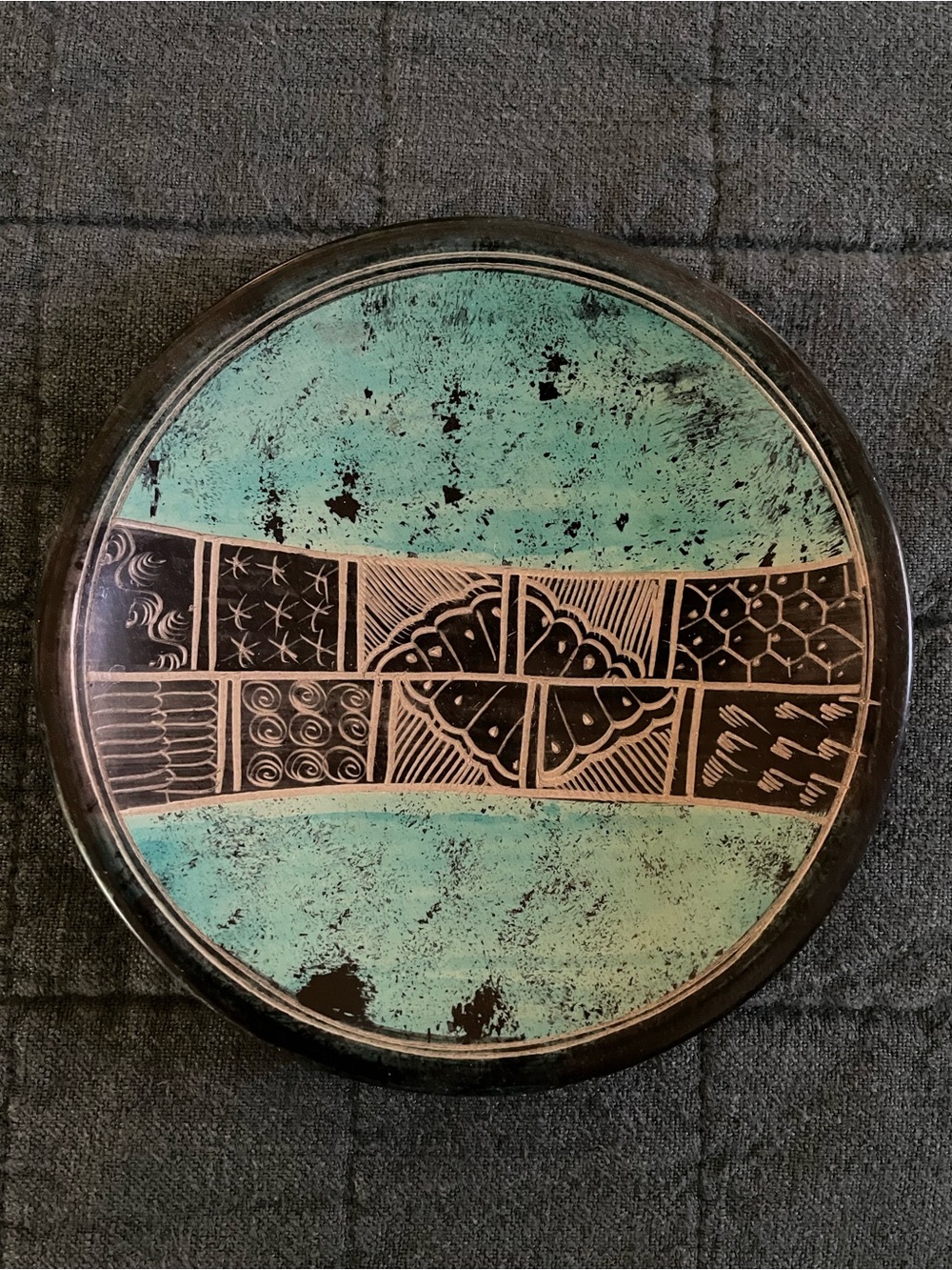 Unique African Kenya Carved Soapstone Trinket Dish